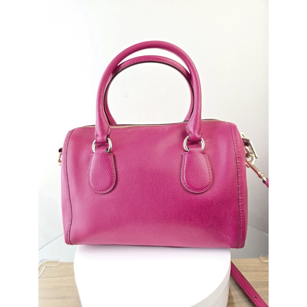 Coach Bennett Mini Satchel Pink Crossgrain Leather Crossbody Bag F33329 - Picture 2 of 16